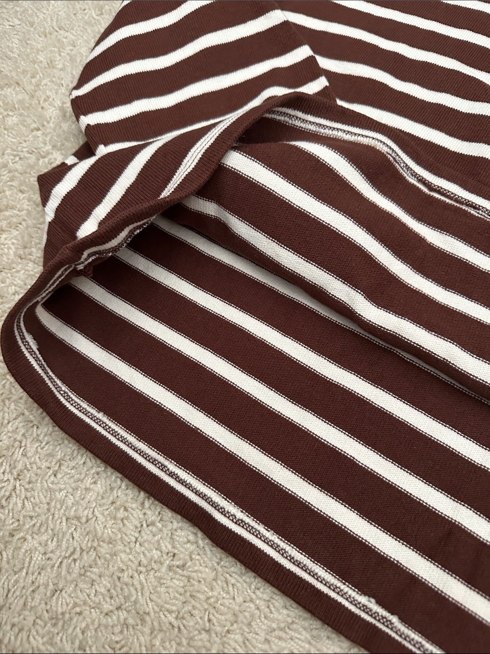 Madewell Brown and Cream Striped Long-Sleeve Tee - Picture 5 of 6